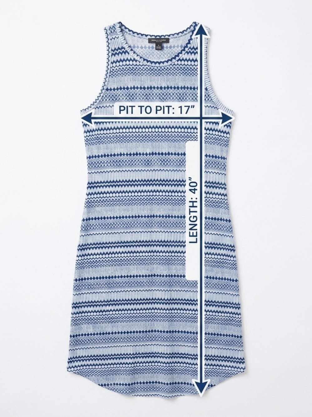 Banana Republic Navy & White Sleeveless Patterned Maxi Dress - Picture 7 of 7